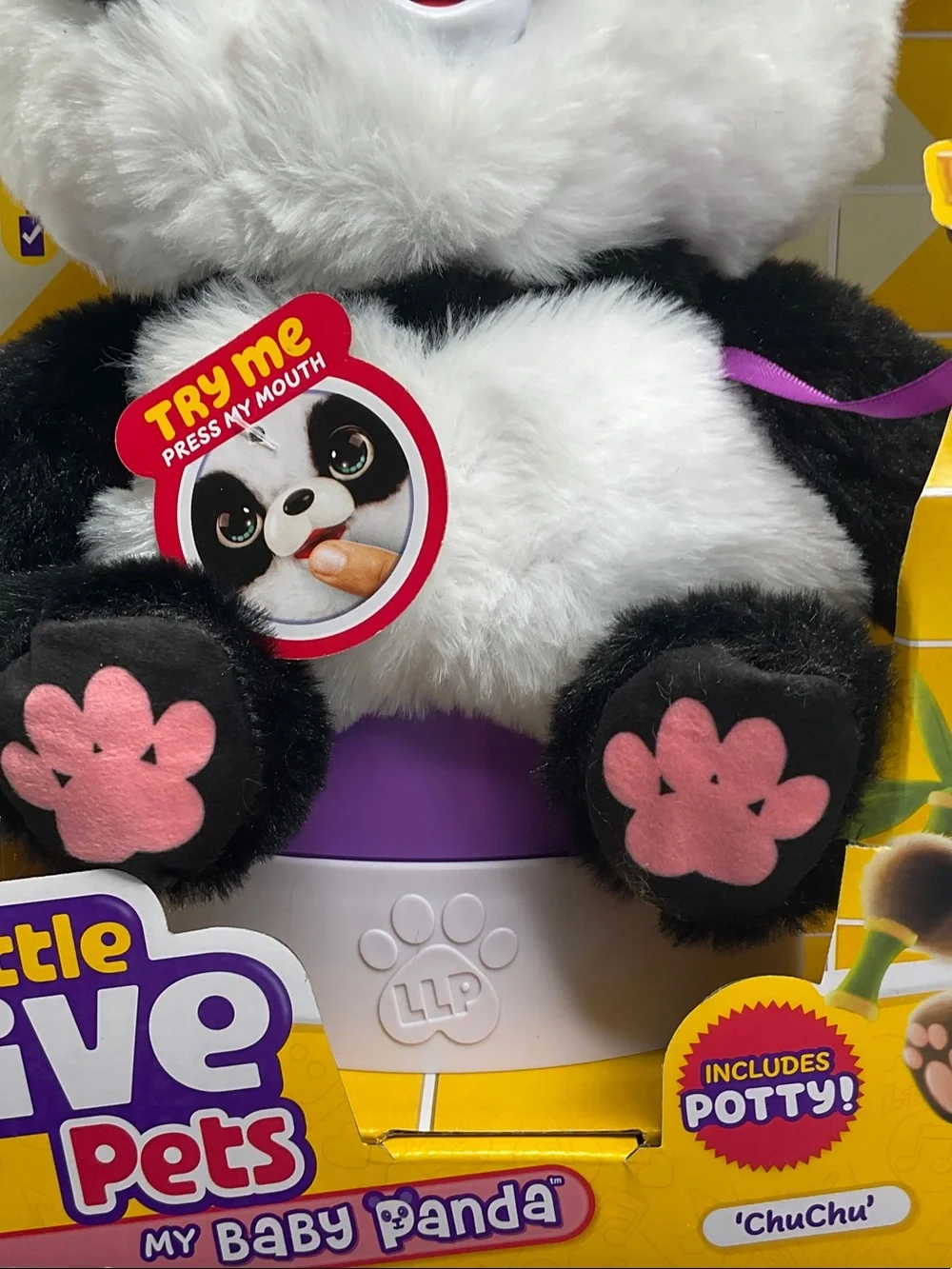 My Baby Panda little LIVE pets Plush Toy - Black & White (51)